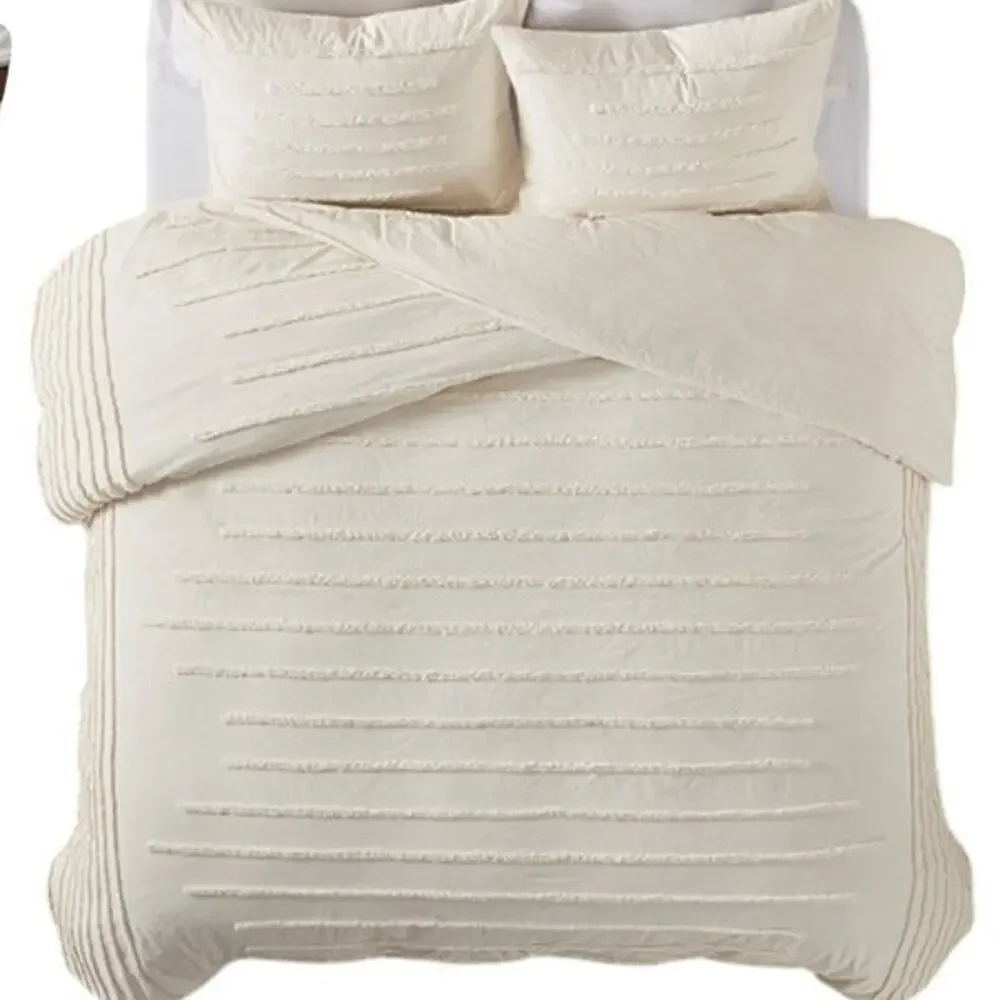 Urban Habitat NWT Mercer 3 Piece Cotton Chenille Duvet Cover Set Full/Queen